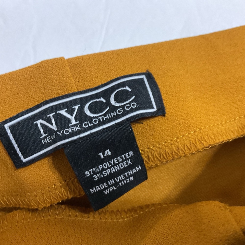 VTG 90's New York Clothing Company Mustard Yellow Bootcut Trousers Pants 14‎ - Picture 5 of 10